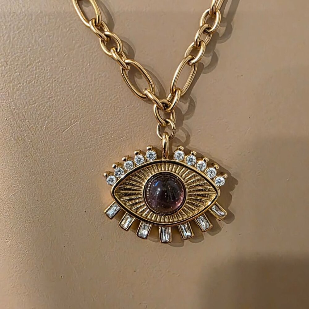Evil Eye Layered Necklace - Picture 6 of 6